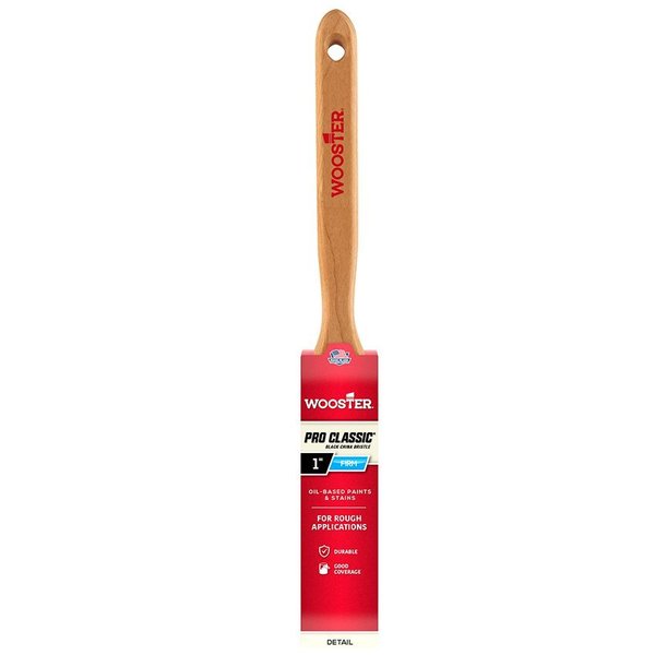 Wooster 1" Flat Sash Paint Brush, Black China Bristle, Wood Handle 0Z12020010